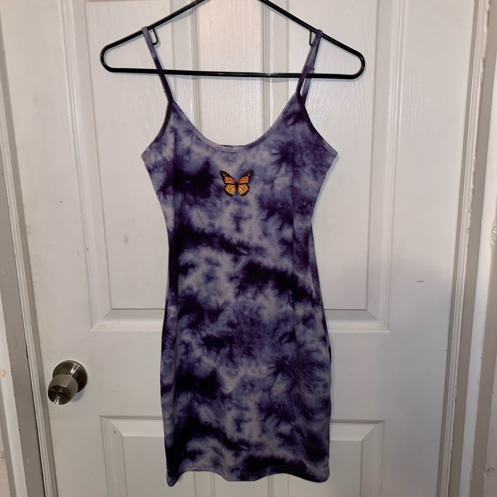 Butterfly Print Tie Dye Dress